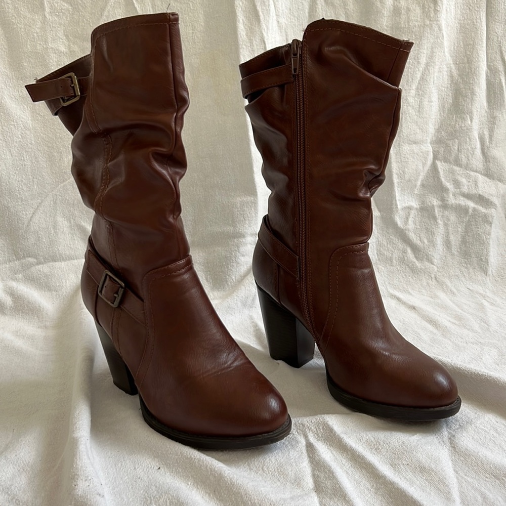 Nu Options Leather High Heeled Boots